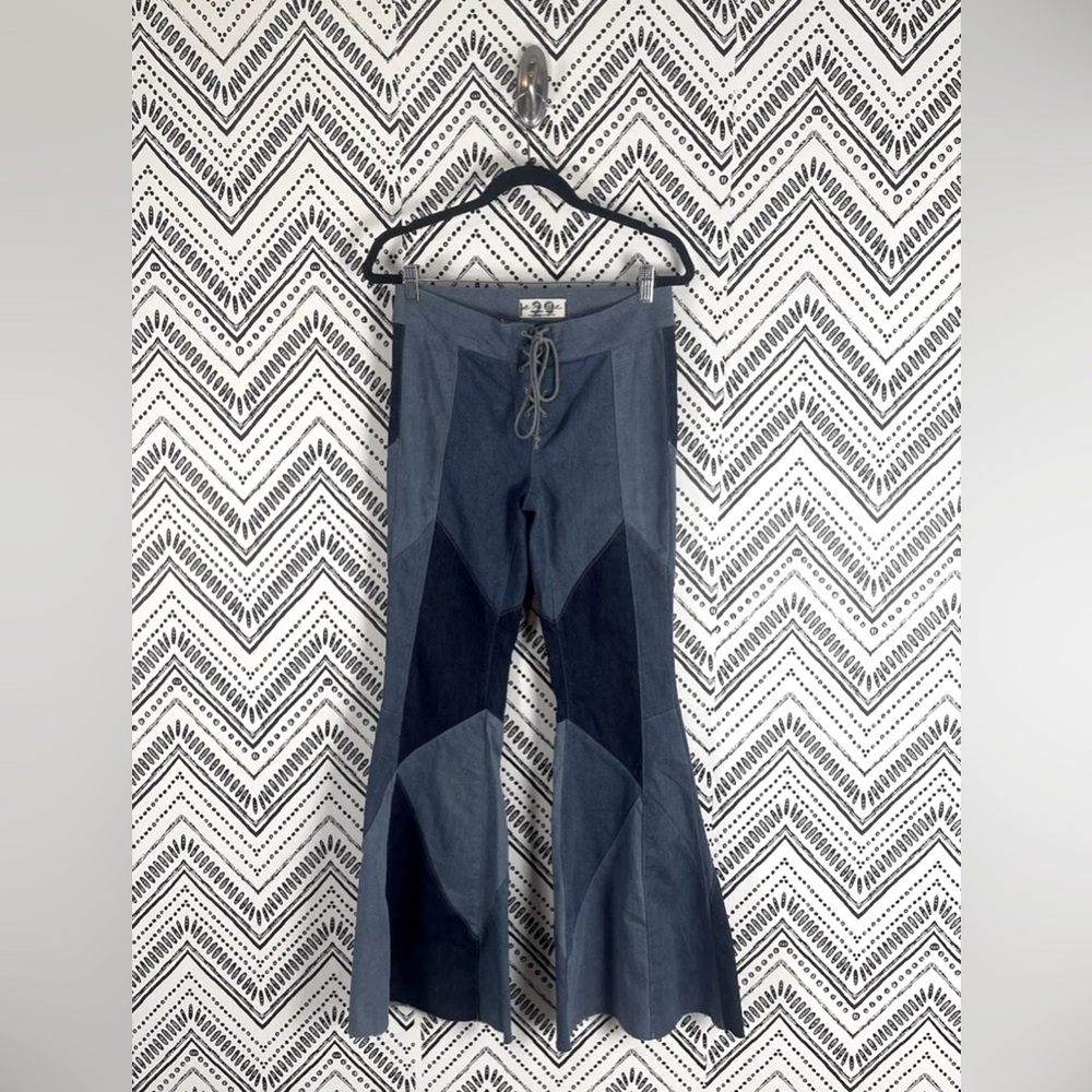 ***RARE***FREE PEOPLE | PATCHWORK | LACE TIE | FLARES | BOHEM | 29 | NWOT